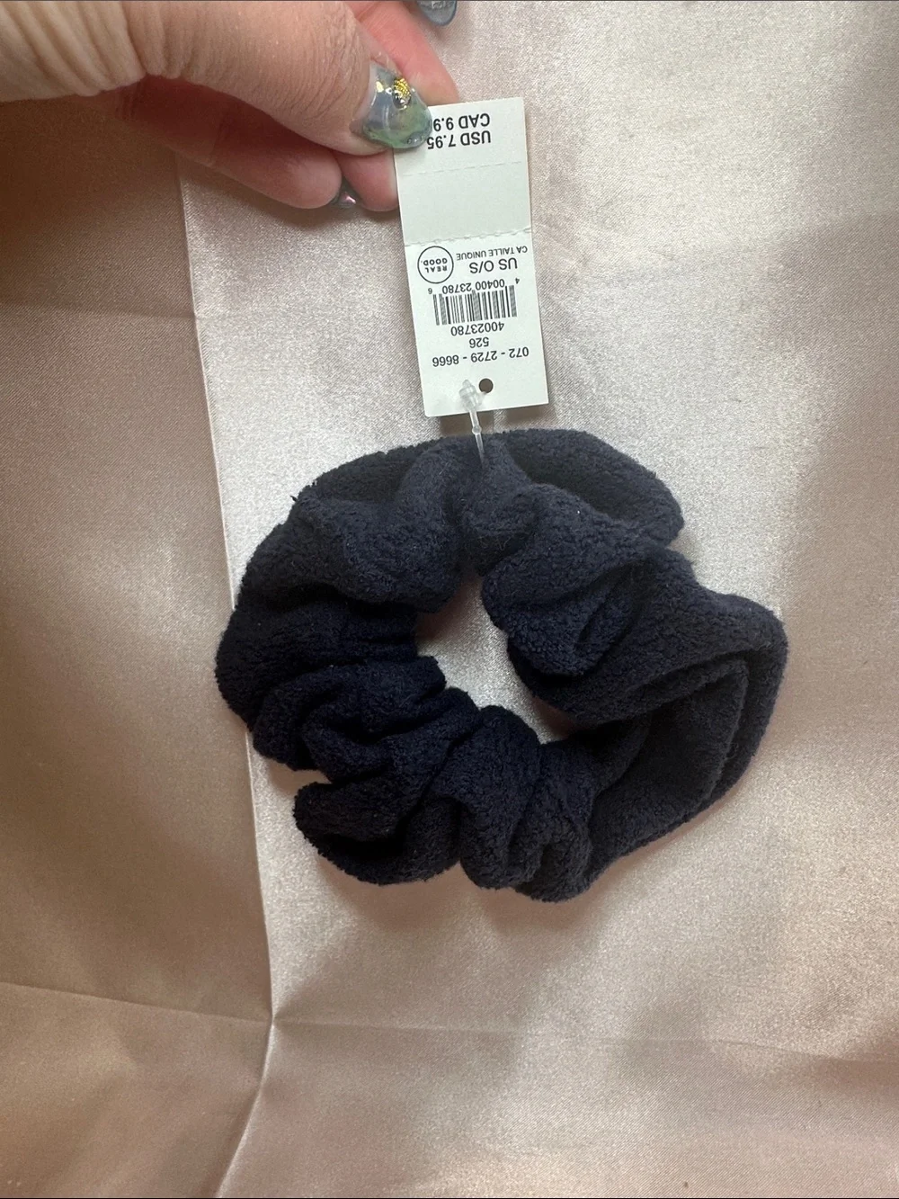 AERIE Navy Terry Cloth Hair Scrunchie - NWT